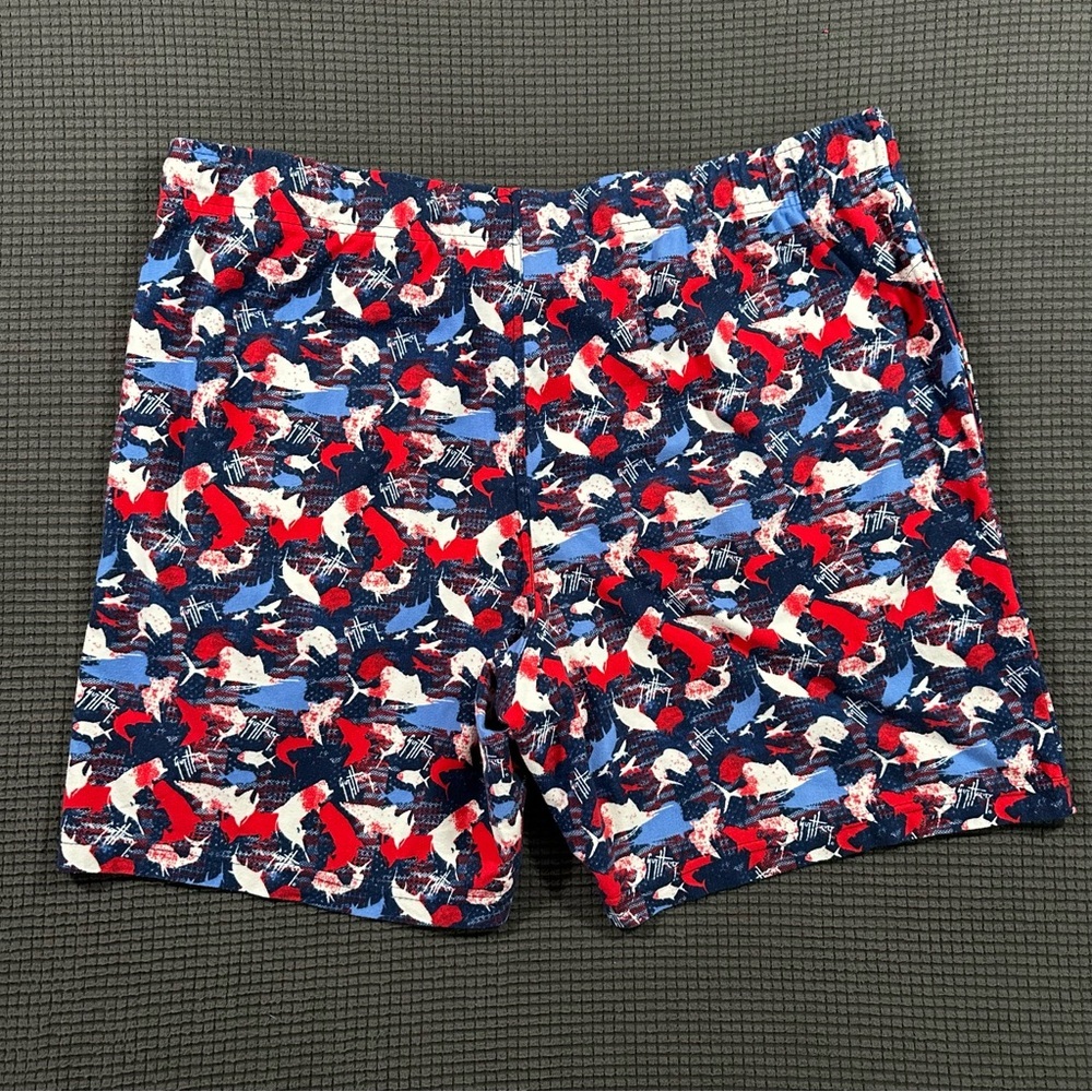 Guy Harvey Mens Patriotic Fish Print Lounge Shorts XL Red White Blue Drawstring - Picture 5 of 5